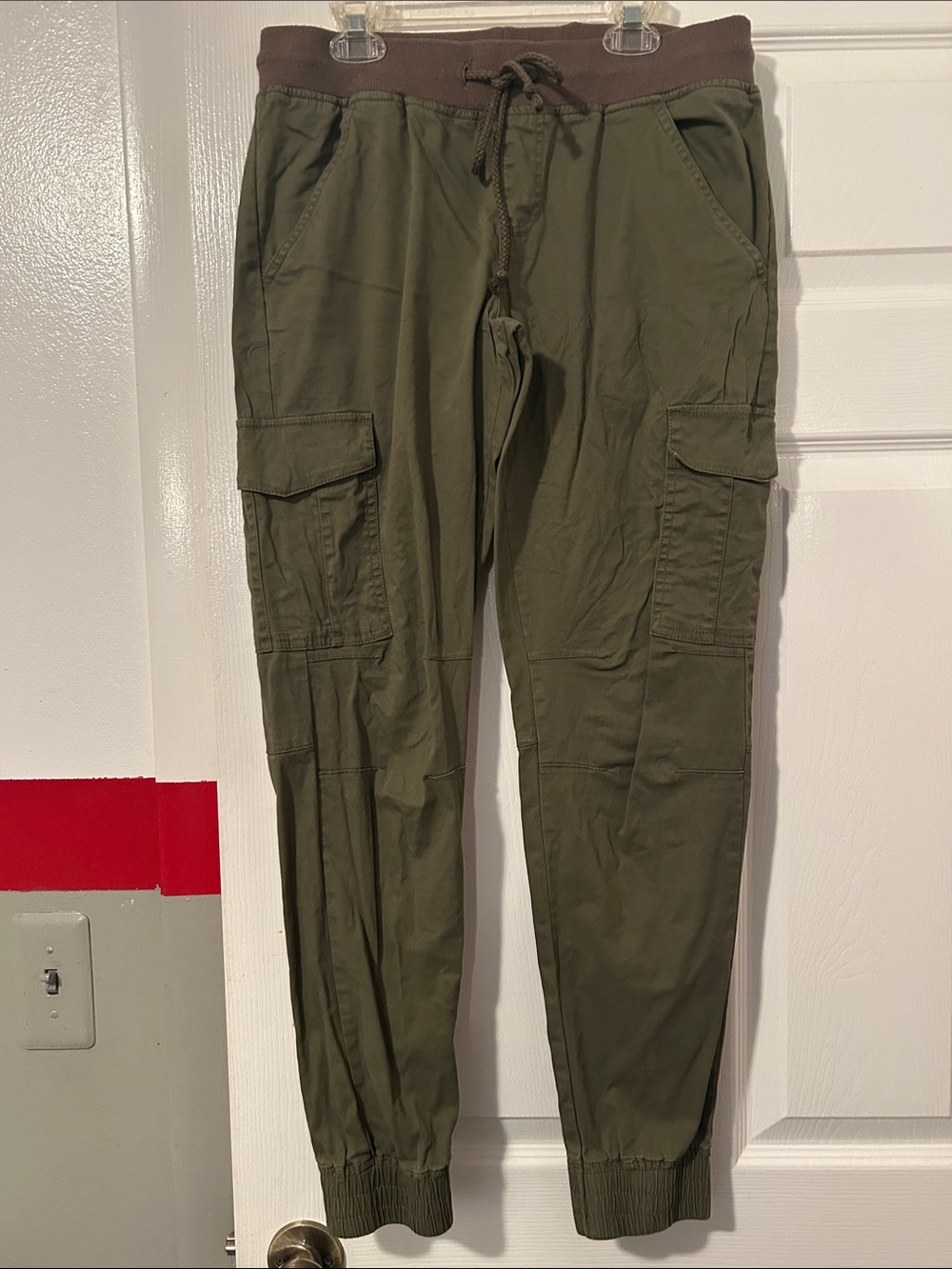 Angel Kiss Olive Green Cargo Jogger Pants